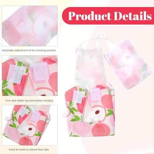 4 PCS Bird Diaper Reusable Parrot Diaper for Parakeet Cockatiel Mini Macaw Budgie Canary Indoor Outdoor (M)