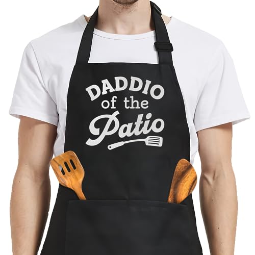 SANDJEST Funny Mens Aprons with Pockets for BBQ Grilling Cooking Grandpa Husband Apron for Birthday Christmas Father's Day - color: Grilling/Bbq