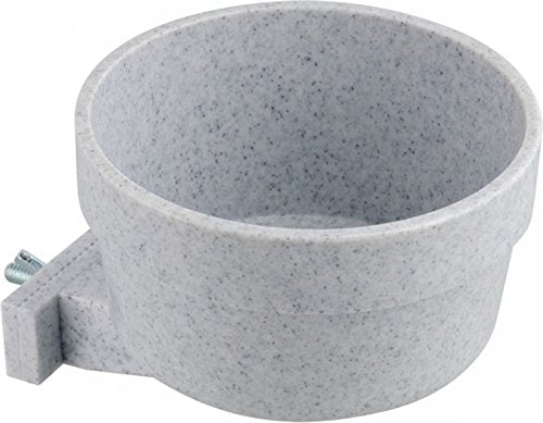 Lixit® Kennel Cage Food or Water Bowl - Non Spill Hanging Removable Dog Crate Bowls - Carrier Water Food Bowl for Dogs or Cats - Attaches to Cage for Convenient Feeding and Drinking (Gray, 20 Ounce) - size: 20oz (Pack of 1)
