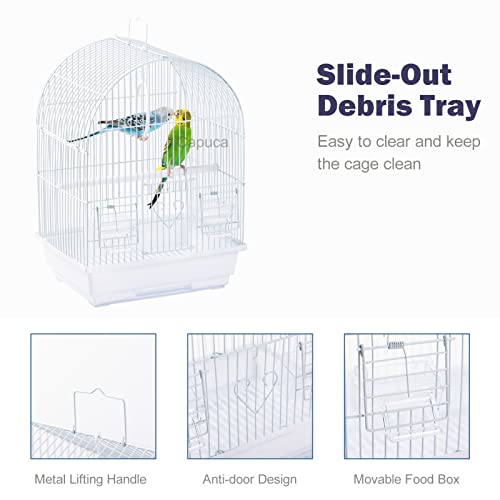 Small Bird Cage, Lightweight Hanging Travel Cage with Removable Tray | Easy to carry and clean, ideal during short trips, camping and vet visits with parakeets, canaries, lovebirds and finches. - size: 11.8"L x 8.9"W x 15.3"H