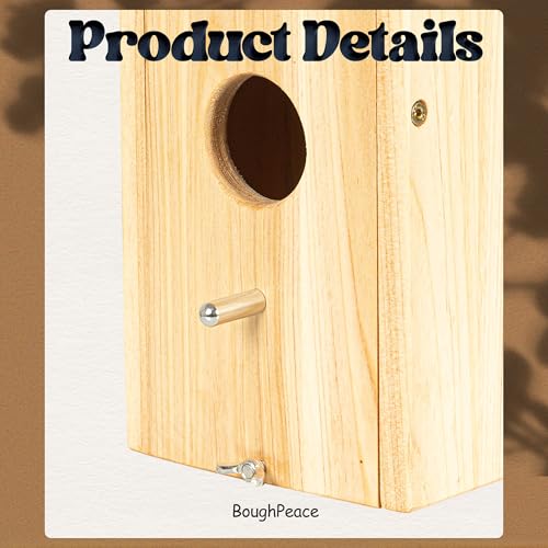 Wooden Bird Houses for Outside Birdhouses Nest Bluebird House for Cardinals Finch Wren Swallow for Garden Viewing 1A# - size: 5inch×5inch×9inch