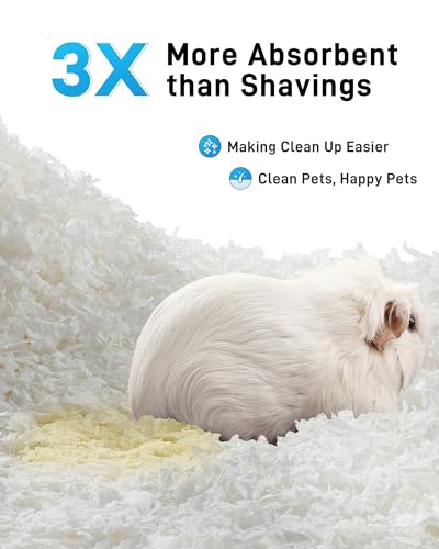 BUCATSTATE Hamster Bedding 70L, 99% Dust-Free Guinea Pig Bedding Odor Control Paper Bedding, Cozy Small Animal Bedding for Rabbit Rat Syrian Dwarf Hamsters Gerbils (White) | FSC-Certified Material, Expands 3X, Cozy Paper Bedding for Guinea Pigs, Colorful