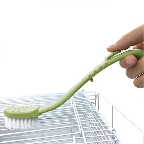 Bird Cage Cleaning Brush with Long Ergonomic Handle - Durable Bristlesfor Cleaning Parrot Cages, Kennels, and Perches,Removes Poop and Keeps Bird Cages Fresh,Essential Bird Cage Accessory