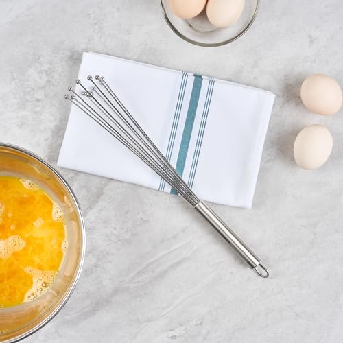 Restaurantware 12.5 in Stainless Steel Ball Whisk - German Standard Egg Beater with Ergonomic Handle, Dishwasher Safe - Manual Mixer Cooking Whisk for Baking, Stirring, Sauces, Beating - color: Ball Whisk, size: 12 1/2"