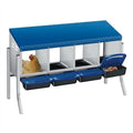 Chicken Nesting Boxes, Heavy-Duty 8-Compartment Metal Chicken Nesting Box – Removable Tray, Ventilation Holes, Easy Egg Collection, Rustproof Galvanized Steel - Blue - 4 - Slot - with Legs - color: Blue, size: 4 - Slot - With Legs