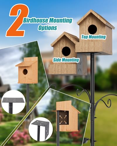 Bird Feeder Pole, 108 inch Bird Feeder Stand Station with Squirrel Proof Baffle, Outdoors Birdhouse Pole Heavy Duty (Birdhouse Not Included) - color: Green