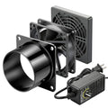 80mm x 25mm 12V PC Exhaust Fan with AC Variable Speed Controller,Small 3 Inch Dual Ball Bearing DC Brushless Cooling for Paint Booth,Fume Extractor, Greenhouse,Electronics Cabinet,DIY Project - size: 8025-one duct
