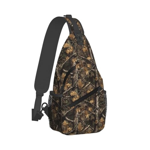 Camo Sling Bag for Women, Crossbody Bag Forest Camouflage Sling Backpack for Men, Casual Shoulder Bags Lightweight Gym Outdoor Sports Travel Hiking Fishing Daypack - color: Camo