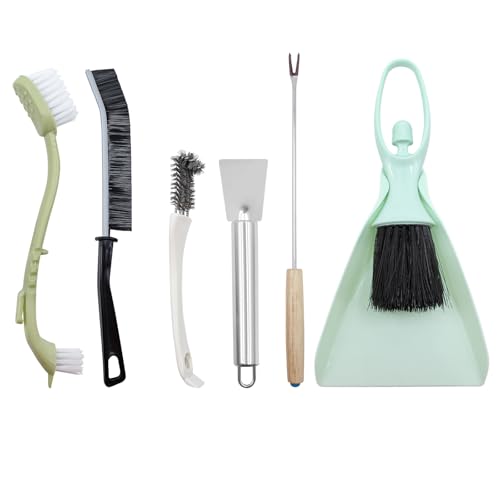 6 Pack Cage Cleaner Brush Tools Set, Parakeet Cage Accessories, Bird Poop Remover, Cleaning Tools with Plastic and Stainless Steel, Bird Cage Accessories