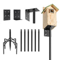 108" Heavy Duty Birdhouse Pole Stand, 1" Dia Outdoor Mounting Kit | Extra tall 1 inch rustproof pole with 5-prong base and dual platforms sturdy support for outdoor weather station & bird house - size: 108 Inch-No Baffle