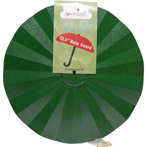 Metal Rain/Weather Guard - Perfect for Outdoor Bird Feeders, Seed Cylinders, Hummingbird Feeders, Cylinder Feeders and More Against Water, Sun, and Overhead Messes Rust Proof, - color: Green, size: 22.5 Inches