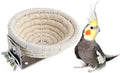 Bird Breeding Nest Bed Hut Toy with Warm Comfortable Mat Handmade Cotton Weave Hemp Rope Hatching Hut Cave Cage Accessories for Parakeet Conure Cockatiel Canary Finch Lovebird Budgie (A: COTTON) - color: A - Cotton