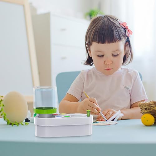 2026 Upgraded Paint Brush Cleaner Tool, Painting Station with Brush Washer for Kids, Acrylic Watercolor Paint Water Dispenser, Art Supplies Paintbrush Rinser for Artists (Green) - style: White Green