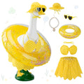 Hawaiian Goose Outfit Summer Porch Goose Outfits Bikini Clothes for 23" 17" Cement Plastic Goose Cute Duck Costume for Outdoor Garden Yard Decor(6PCS) - style: Hawaiian