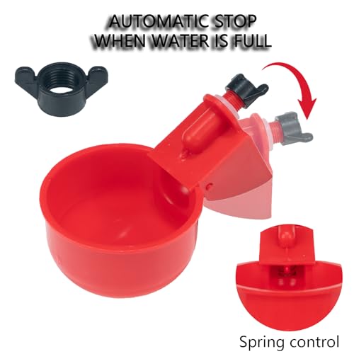 Pack of 16 Automatic Chicken Drinkers with Drill,Chicken Water Dispenser,Water Drinker,Poultry Drinker Set for Chickens, Ducks, Geese, Turkey, Pigeon TXZWJZ