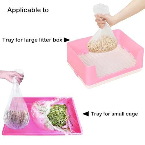 Disposable Small Animal Cage Liners, Rabbit Litter Box Lines Pet Tray Liner Bags Guinea Pig Cage Toilet Plastic Film for Bird Hamster Chinchilla Hedgehog (50 PCS, 30'')