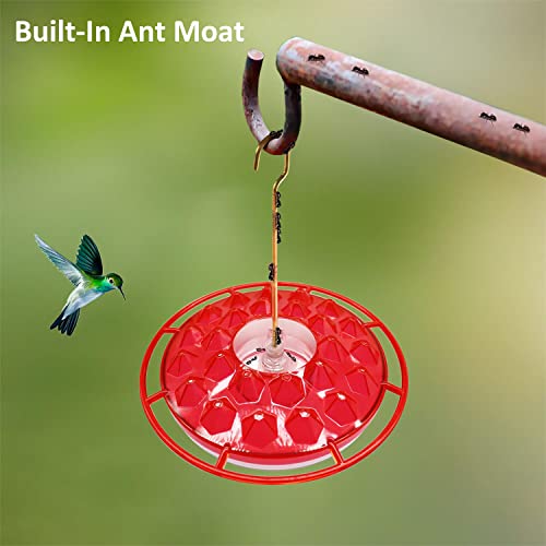 Hummingbird Feeders for Outdoors Hanging (2 Pack), 25 Feeding Ports 10 oz Plastic Hummingbird Feeder, Bee-Proof Leak-Proof No Drip, Easy to Clean with Cleaning Brushes - size: 10 oz