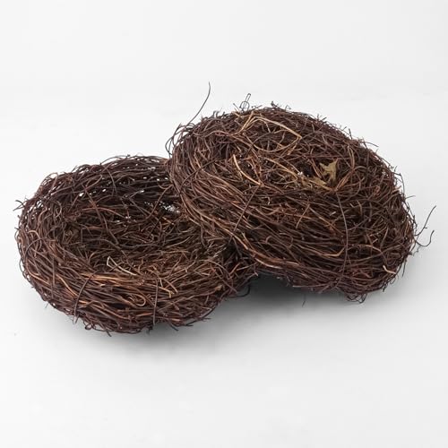16 PCS 7 Inch Artificial Bird Nest for Crafts, Handicraft Rattan Bird's nest, Small Bird Nest, Bird's Nest Decorating Kit for Holiday, Table, Garden, DIY Terrarium Decor - size: 16 PCS 7 Inch