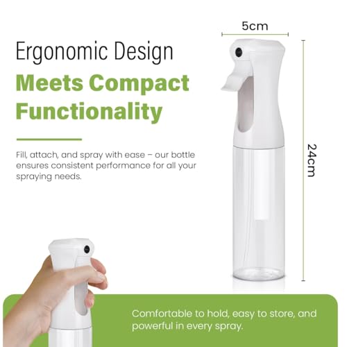 VIGOR PATH Continuous Spray Bottle for Hair – Fine Mist Mister for Hairstyling, Cleaning, Plants, Pets, Barbers, Salons, and Essential Oil Applications (200ml/6.7 oz) Clear 2 Pack - size: 6.7 oz - Clear - 2 Pack