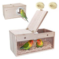 Tfwadmx Parakeet Nesting Box, Transparent Bird Nest Breeding Box, Wood Parrot Nest Box with Perch Bird Cage House for Cockatiel Lovebirds Budagie Canary Finch (M) - color: M