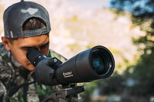 Barska Blackhawk ED 20-60x60 Spotting Scope with Tripod and Case, Extra-Low Dispersion Glass, Fully Multi-Coated, Waterproof and Fogproof - style: Angled