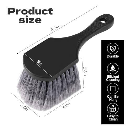 2 Pcs Brush for Bird Baths, Hard Bristle Brush Gray Stiff Bristle Cleaning Brush Bird Bath Cleaner with Hook Plastic Handle for Bird Feeder Bath Feeders