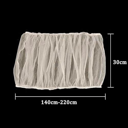Bird Cage Cover, Breathable Nylon Mesh Seed Catcher Guard, Adjustable Elastic Skirt for Parrot, Budgie, Cockatiel, Prevents Mess, Fits Cage Circumference 55"-87" (140-220cm)
