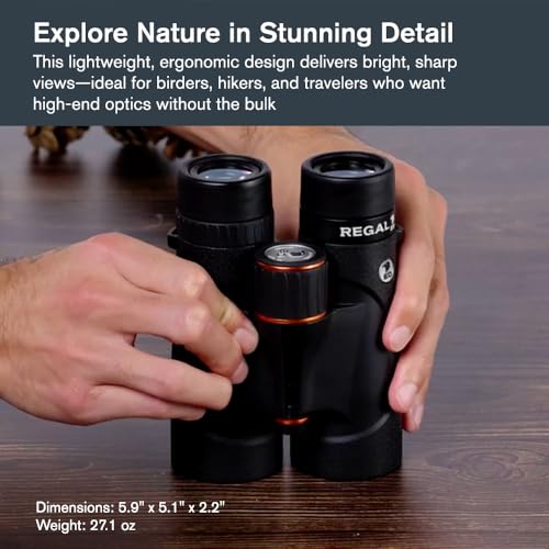 Celestron Regal ED 10x42 Roof Binoculars – ED Glass for Hunting & Wildlife | Premium ED Optics, Phase, Dielectric Coated BaK–4 Prism, Fully Multi–Coated Glass, 6.5 ft Close Focus, Tripod Adaptable - size: 10x42mm