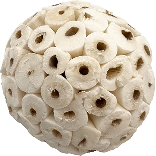 by M&M 5100 Small Sola Bird Balls Pk2 - Handmade Natural Sola Wood Balls, Foraging Fun, Lightweight, Effortless to Chew and Shred, Superb Bird Foot Toys for Small to Med Size Birds - color: Small Sola Balls, size: Pack 2
