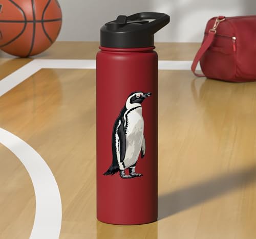 Penguin Stainless Steel Insulated Water Bottle - color: Red