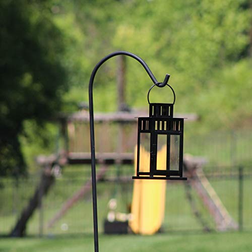 Ashman Black Shepherd Hook 92 Inch (Pack of 3), 1/2-Inch Thick, Solid Metal Single Piece Hook, Super Strong, Rust Resistant, Hanging Plant Baskets, Heavy Bird Feeders & More. - size: 3 Pack