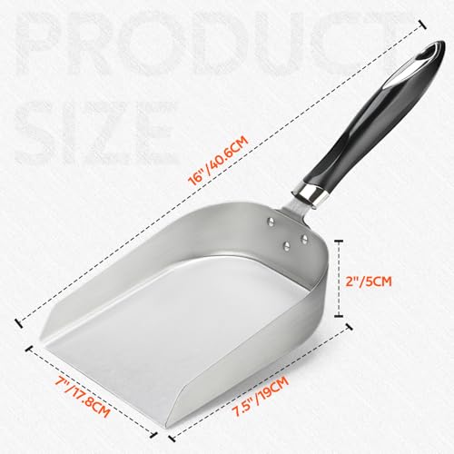 onlyfire 7" Heavy Duty Stainless Steel Griddle Spatula Food Mover | Grill Scoop Smash Burger Food Shovel for Stiring Fry, Cooking and Moving Food - size: 7"