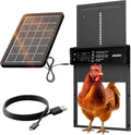 Okkobi Automatic Chicken Coop Door Solar Powered - LCD Display - Chicken Coop Door with Light Sensor & Timer - Security & Peace of Mind: Anti-Pinch Function - 5-Year Protection - Black - color: Black