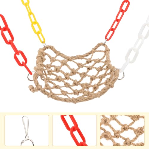Hypeety Hanging Hemp Rope Hammock Swing for Bird Parrot Cockatoo Budgies Parakeet Cockatiel Lovebirds Cage Perch Swinging Training Toys - color: Rope Hammock