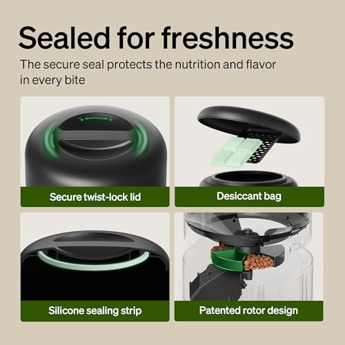 PETLIBRO Automatic Cat Feeder, 5G WiFi Automatic Dog Food Dispenser with Freshness Preservation, 5L Timed Pet Feeder with Low Food Sensor, Up to 10 Meals Per Day, Granary Black - color: Black, size: 5L-with WiFi