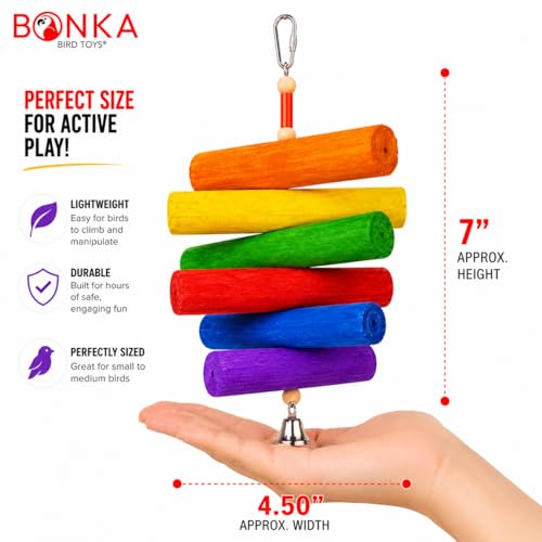 Bonka Bird Toys 2036 Rainbow Sola Natural Shredding Chewing Colorful Parrot Parrotlet African Grey