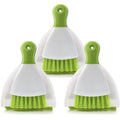 Dust pan Broom Brush Dustpan - Small Broom and Dustpan Set,Mini Broom and Dustpan, Small Dustpan and Brush Set for Home Cleaning,Sofa,Desk,Guinea Pig Cage,Cat Litter etc.（Green 3 Set） - color: Green, size: 3 Set