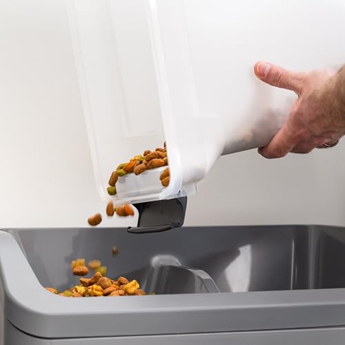 IRIS USA Dog Food Storage Container, Up to 13 lbs, Dark Gray, Made in USA | Includes 2-Cup Scoop, Airtight Seal, BPA-Free, Bird Seed, Cat food, Treats, Keeps Kibble Fresh, Pellets - color: Dark Gray/Clear
