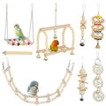 Bird Parrot Swing Toys Chewing Standing Hanging Perch Hammock Climbing Ladder for Cockatiel Parakeet