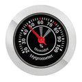 Ipetboom Analog Hygrometer for Cigar Humidor - Round Mechanical Humidity Gauge Accurate Cigar Humidor Accessory Small Alloy Stainless Steel Black Hygrometer for Violin Case and Home Use - 1.5x0.4in