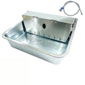 Stainless Steel Automatic Pet Waterer with Flip-Top & Wall Mount | Outdoor Auto-Fill Water Bowl with Adjustable Float,Wide Drinking Area,Easy To Clean,for Dogs,Chickens & Other Poultry - size: Large-Flip cover