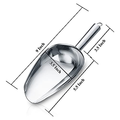 Premium Stainless Steel Cookie & Ice Cream Scoop - Dog Food & Utility Scoop - Dishwasher Safe (Silver/8oz/9 Inch) - color: 1. Silver