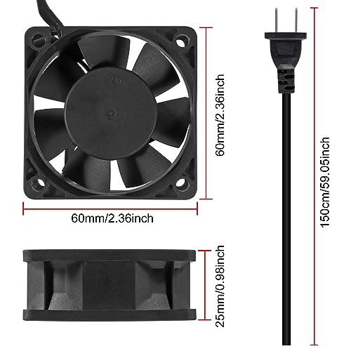 UMLIFE 2PACK 6025 Fan EC Brushless Cooling Fan AC 110V 115V 120V 220V 240V Axial Fan Ball Bearing 60mm x 25mm - color: 60x25mm