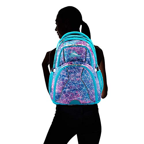 High Sierra Swerve Laptop Backpack, Sequin Facets/Bluebird/White, One Size - color: Sequin Facets/Bluebird/White