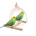 Bird Mirror with Perch Stand Interactive Toys Cages Accessories for Pet Parrot Parakeets Budgies Cockatiels Conures Lovebird Finch Canaries and Other Small Birds