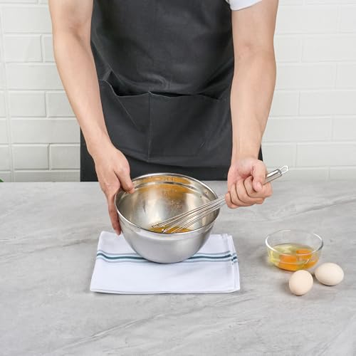 Restaurantware 12.5 in Stainless Steel Ball Whisk - German Standard Egg Beater with Ergonomic Handle, Dishwasher Safe - Manual Mixer Cooking Whisk for Baking, Stirring, Sauces, Beating - color: Ball Whisk, size: 12 1/2"