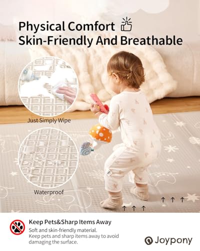 Baby Play Mat, 59 x 79 Inch Foldable Play Mats for Babies and Toddlers, Waterproof & Anti-Slip Portable Floor Mat for Playpen with Travel Bag - size: 59x79x0.4 Inch