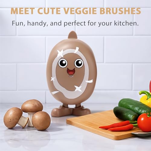 Mushroom Egg Cleaning Brush Cleaner, Vegetable Brush Scrubber for Food | Cute,Washing Veggie to Clean Mushrooms - color: Mushroom