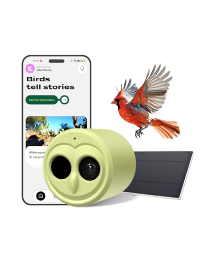Hibird 4K HD Smart Bird Feeder Camera Solar Powered, 2.4G/5G Dual WiFi Wireless Outdoor, 6X Slow Motion Auto Bird Video Capture, Instant Notifications, AI Identify 10000+ Species for Everyone