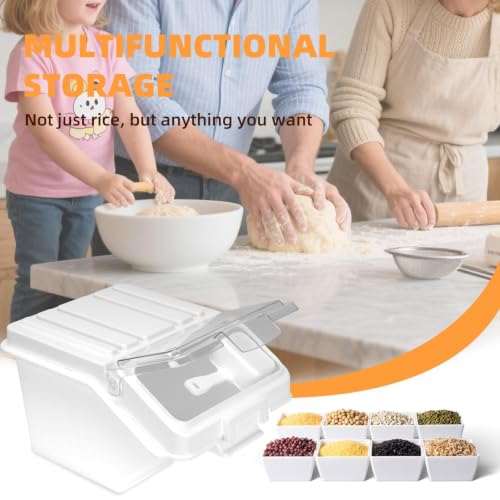22LB Flour Storage Container With Scoop for Dry Food, Sugar, Baking Supplies,Rice.BPA Free Ingredient Storage Bin，Pet Food Storage Container Dog Cat Birds Food Bin (22 LB) - size: 22 LB